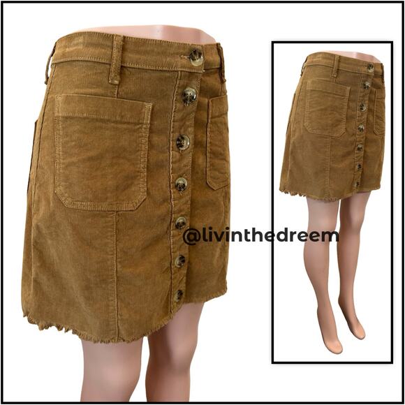 Show Me Your Mumu Sedona Mini Skirt Stretch Corduroy Hazelnut size M  $128 - Picture 15 of 17